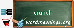 WordMeaning blackboard for crunch